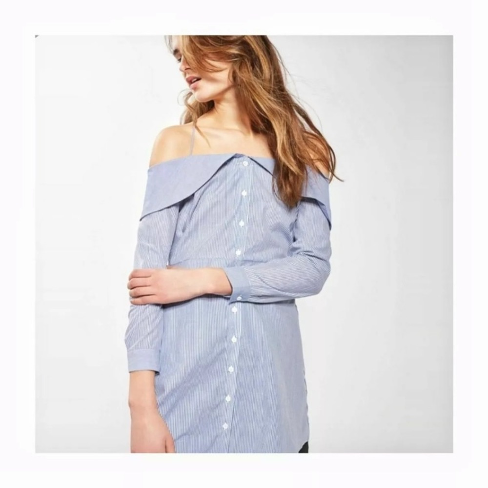 Topshop blue and white striped dress